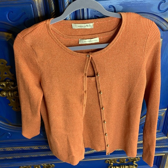 Marisa Christina Sweaters - Marisa Christina METALLIC TOP & CARDIGAN Set Small